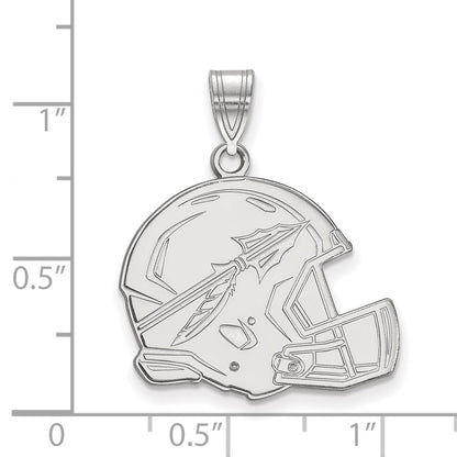 14K White Gold Logoart Florida State University Arrow Large Football Helmet Pendant