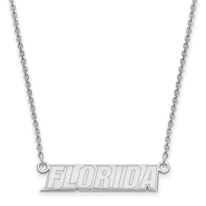Sterling Silver Rhodium Plated Logoart University Of Florida Small Bar 18 Inch Necklace