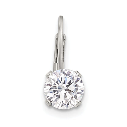 Sterling Silver 6.0 Cz Leverback Single Earring