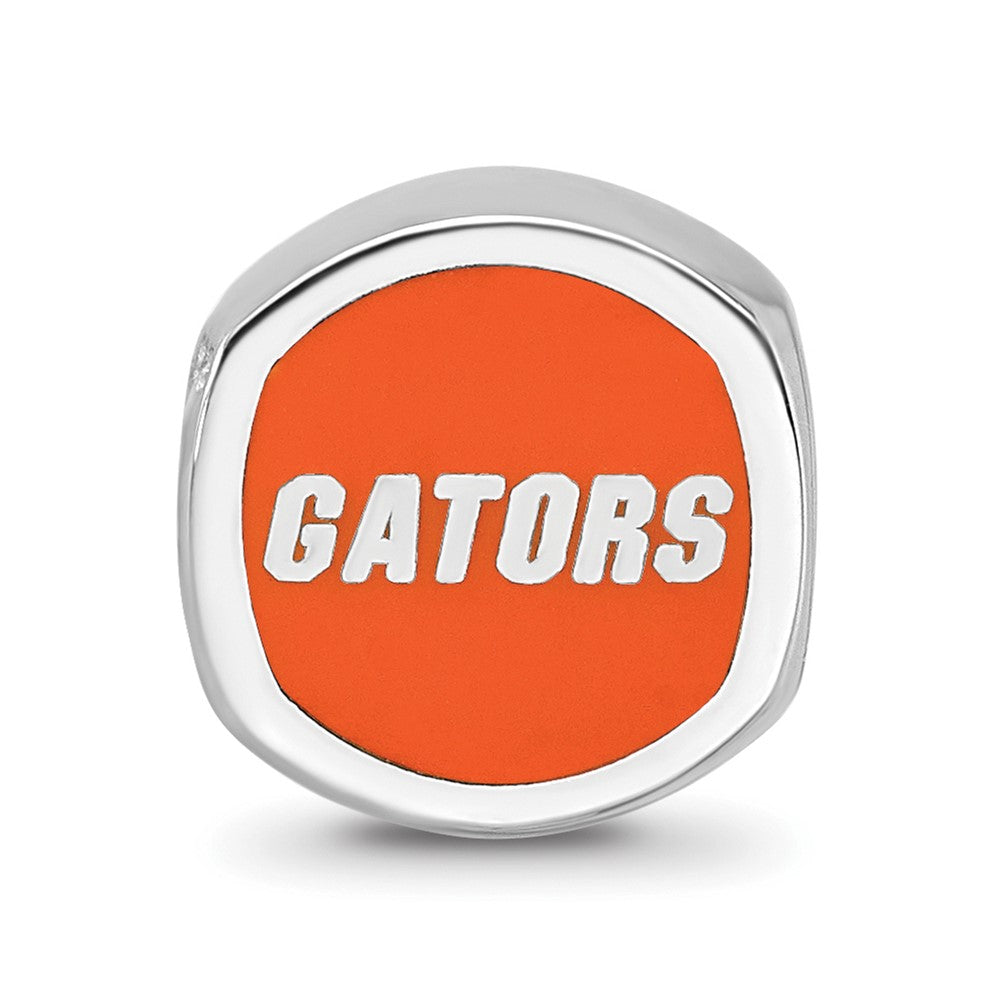 Sterling Silver Rhod-Pltd Logoart U. of Florida Enamel Double Logo Bead