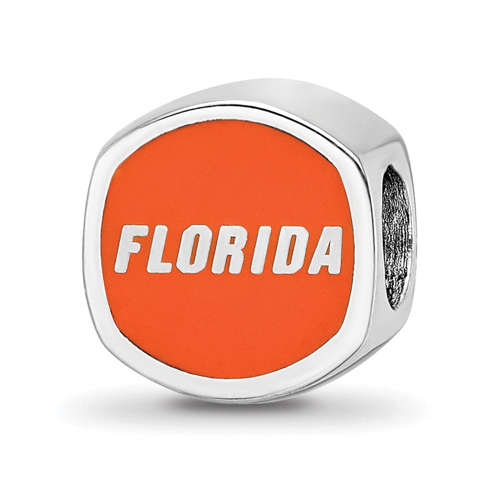 Sterling Silver Rhod-Pltd Logoart U. of Florida Enamel Double Logo Bead