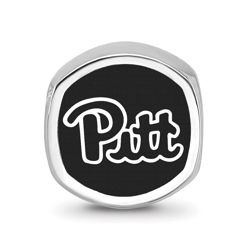 Sterling Silver Rhod-Pltd Logoart U. of Pittsburgh Enamel Logo Bead