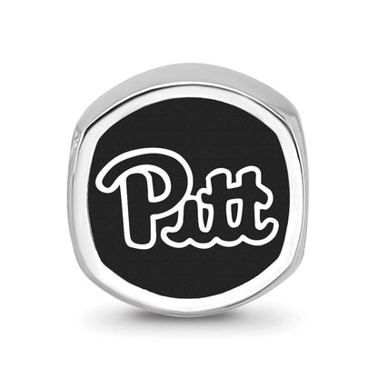 Sterling Silver Rhod-Pltd Logoart U. of Pittsburgh Enamel Logo Bead