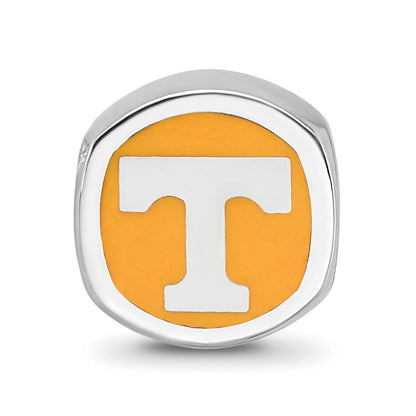 Sterling Silver Rhod-Pltd Logoart U. of Tennessee Enameled Bead