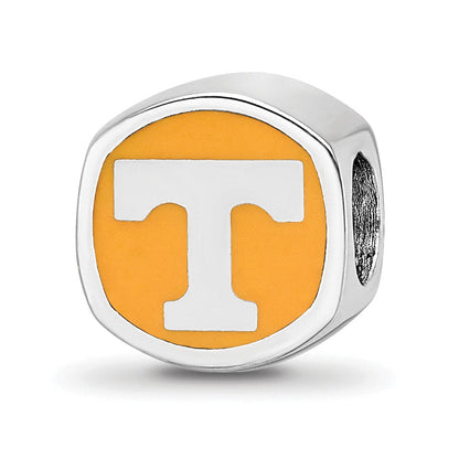 Sterling Silver Rhod-Pltd Logoart U. of Tennessee Enameled Bead