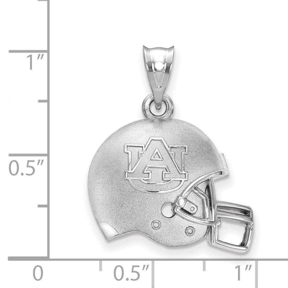 Sterling Silver Rhodium Plated Logoart Auburn University Domed Football Helmet Pendant