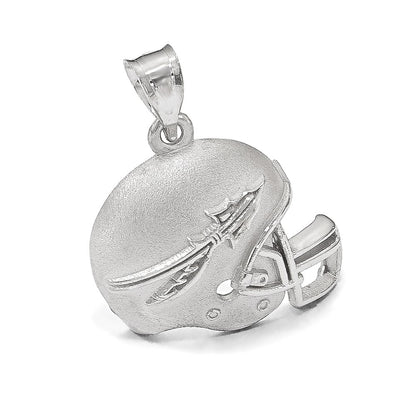 Sterling Silver Rhodium Plated Logoart Florida State University Arrow Domed Football Helmet Pendant