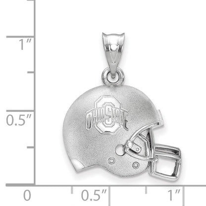 Sterling Silver Rhodium Plated Logoart The Ohio State University Domed Football Helmet Pendant