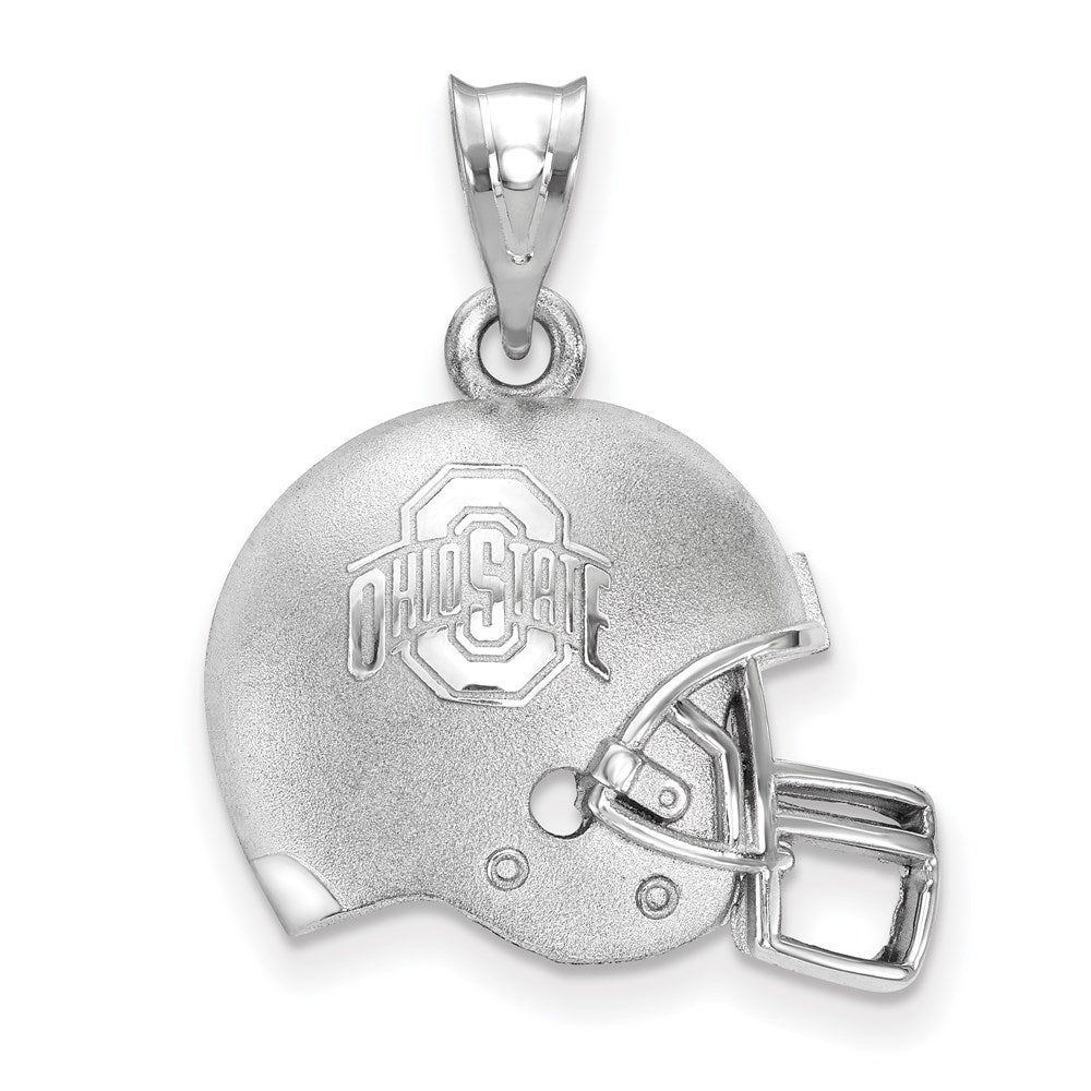 Sterling Silver Rhodium Plated Logoart The Ohio State University Domed Football Helmet Pendant