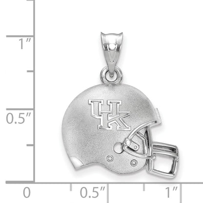 Sterling Silver Rhodium Plated Logoart University Of Kentucky Domed U K Football Helmet Pendant