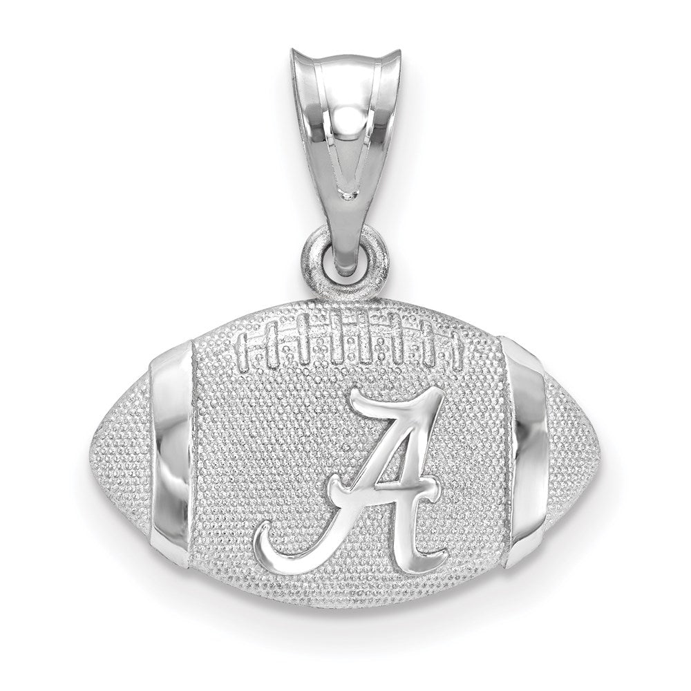 Sterling Silver Rhodium Plated Logoart University Of Alabama Domed Letter A In Football Pendant