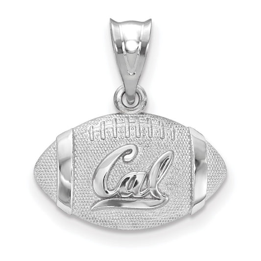 Sterling Silver Rhodium Plated Logoart University Of California Berkeley Football Pendant
