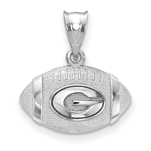 Sterling Silver Rhodium Plated Logoart University Of Georgia Letter G Football Pendant
