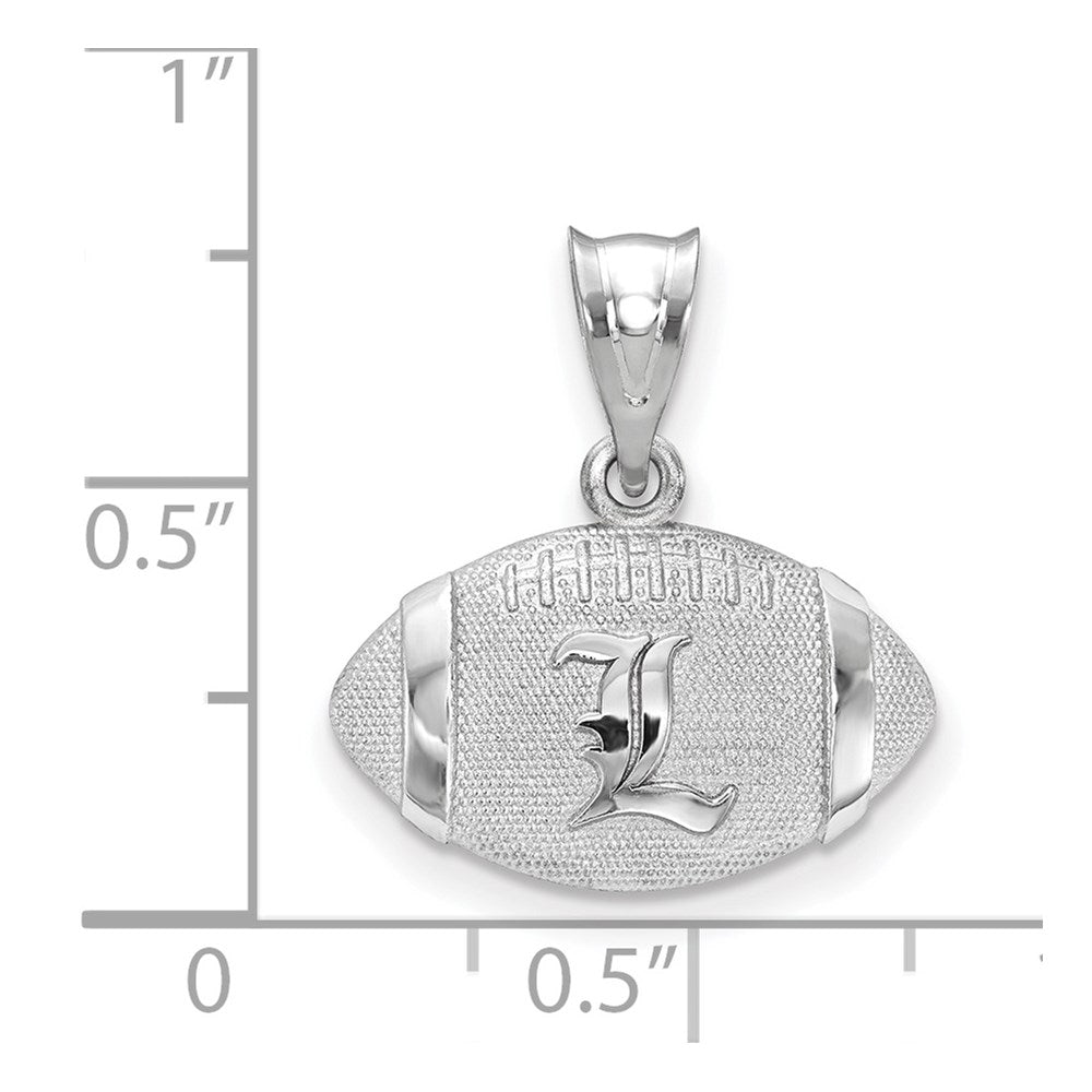 Sterling Silver Rhodium Plated Logoart University Of Louisville Letter L Football Pendant