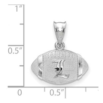 Sterling Silver Rhodium Plated Logoart University Of Louisville Letter L Football Pendant