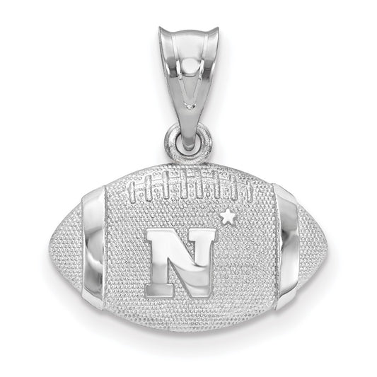 Sterling Silver Rhodium Plated Logoart United States Naval Academy Football Pendant