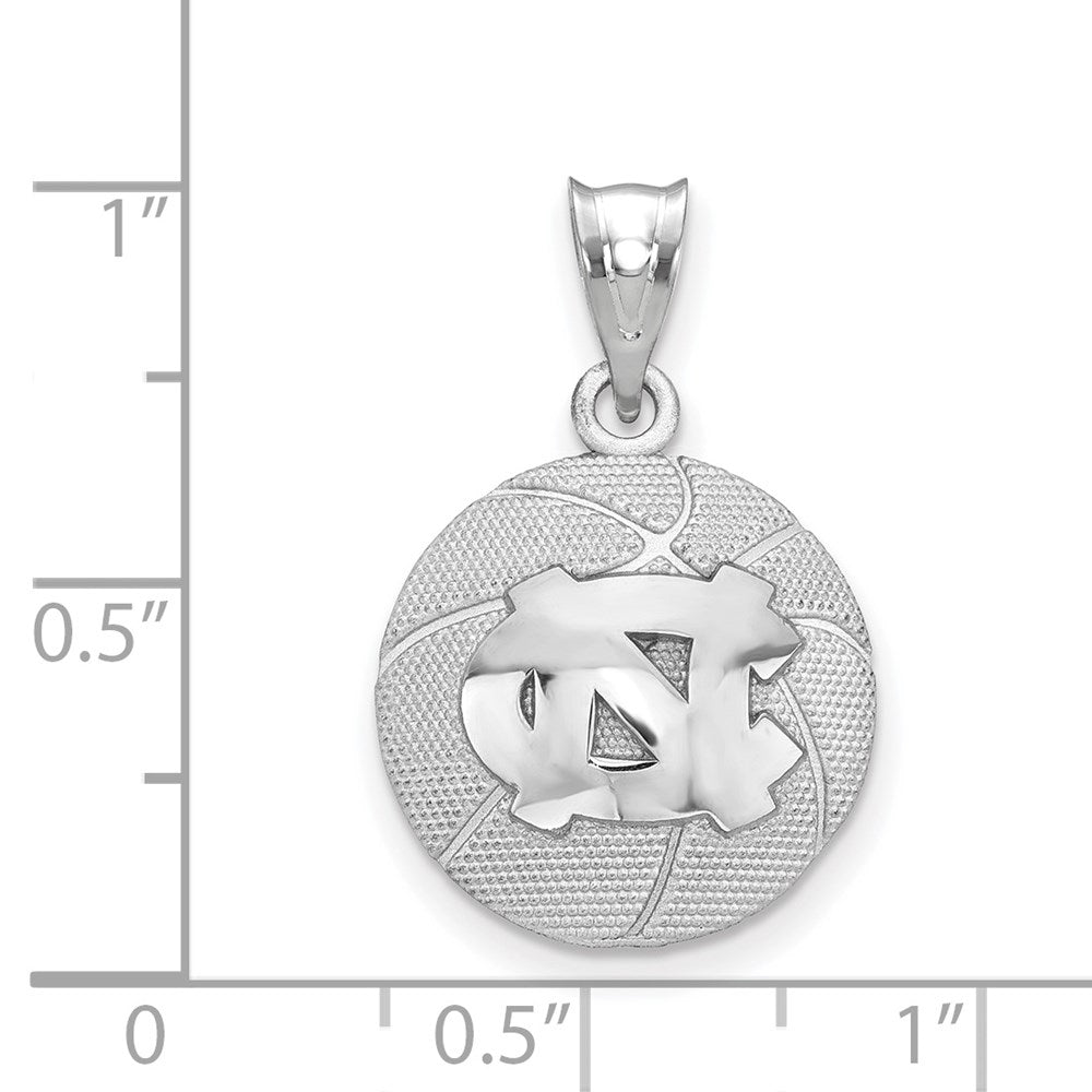 Sterling Silver Rhodium Plated Logoart University Of North Carolina N C Basketball Pendant