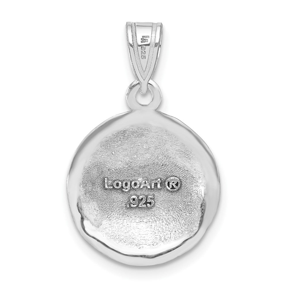 Sterling Silver Rhodium Plated Logoart University Of Virginia Basketball Pendant