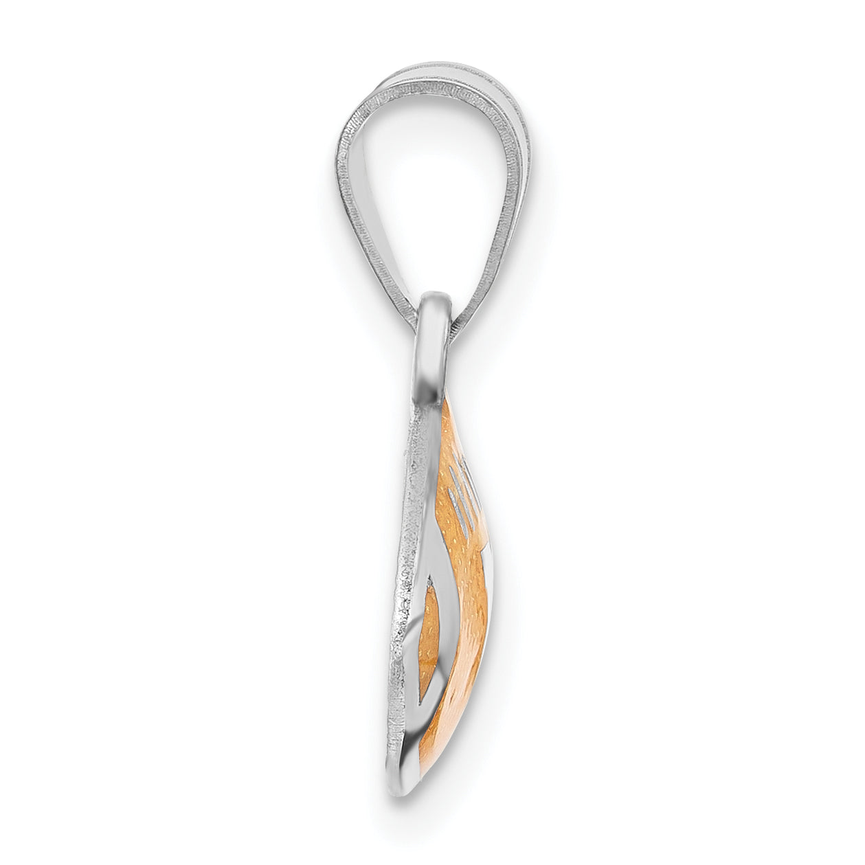 Sterling Silver Rhodium Plated Logoart University Of Virginia Enameled Football Pendant