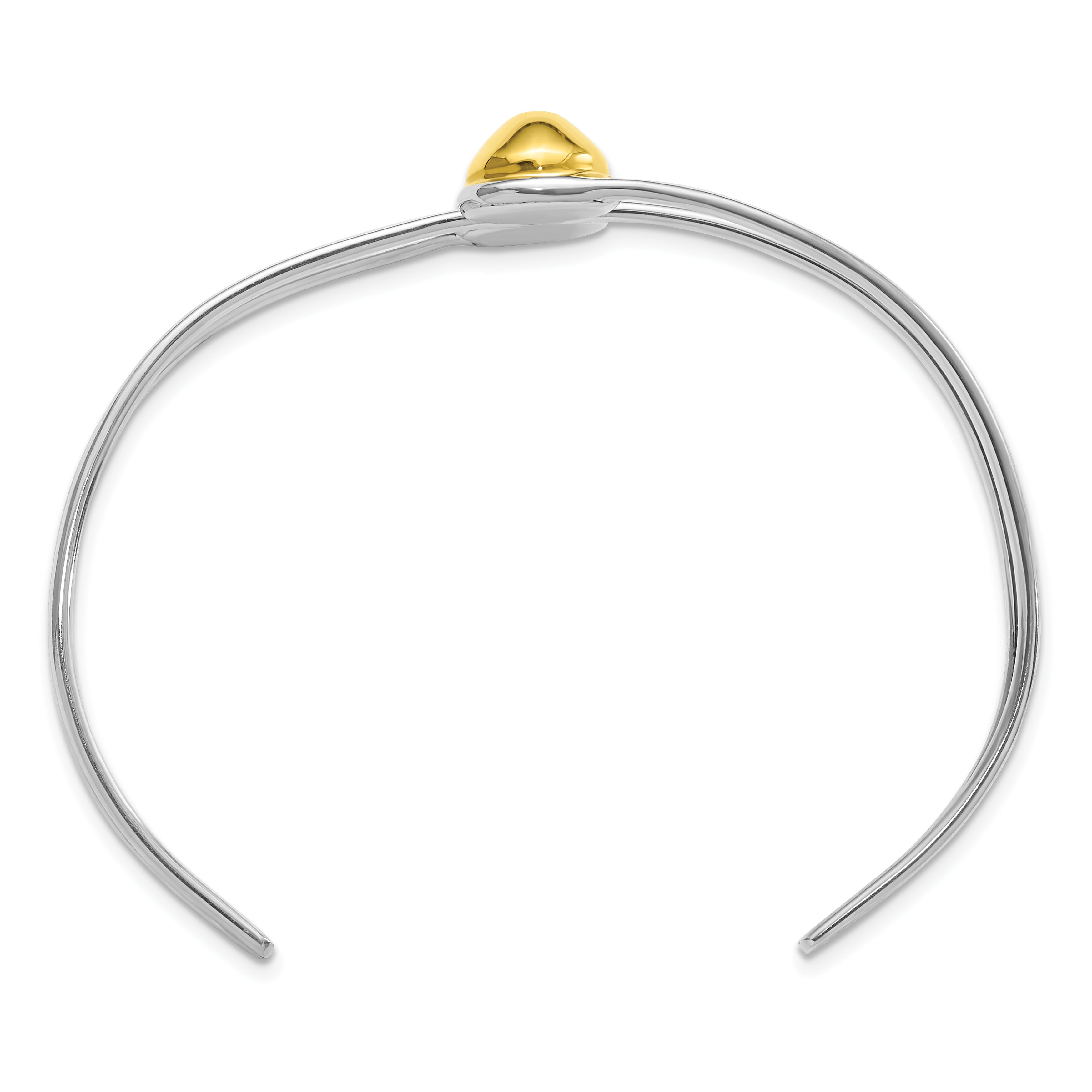 Sterling Silver & Brass Polished Bead Cuff Bracelet