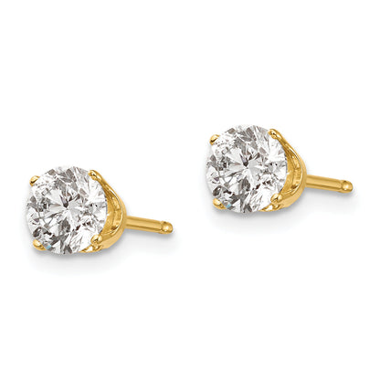 14K Yellow Gold 14Y 1.00Ct. I1 J K Diamond Stud Push On Post Earrings