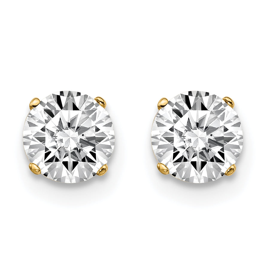 14K Yellow Gold 14Y 1.00Ct. I1 J K Diamond Stud Push On Post Earrings