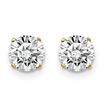 14K Yellow Gold 14Y 1.00Ct. I1 J K Diamond Stud Push On Post Earrings