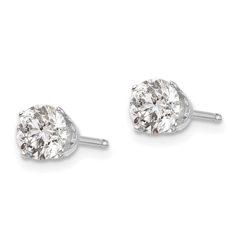 14K White Gold 14Kw 1.00Ct. I2 K L Diamond Stud Push On Post Earrings
