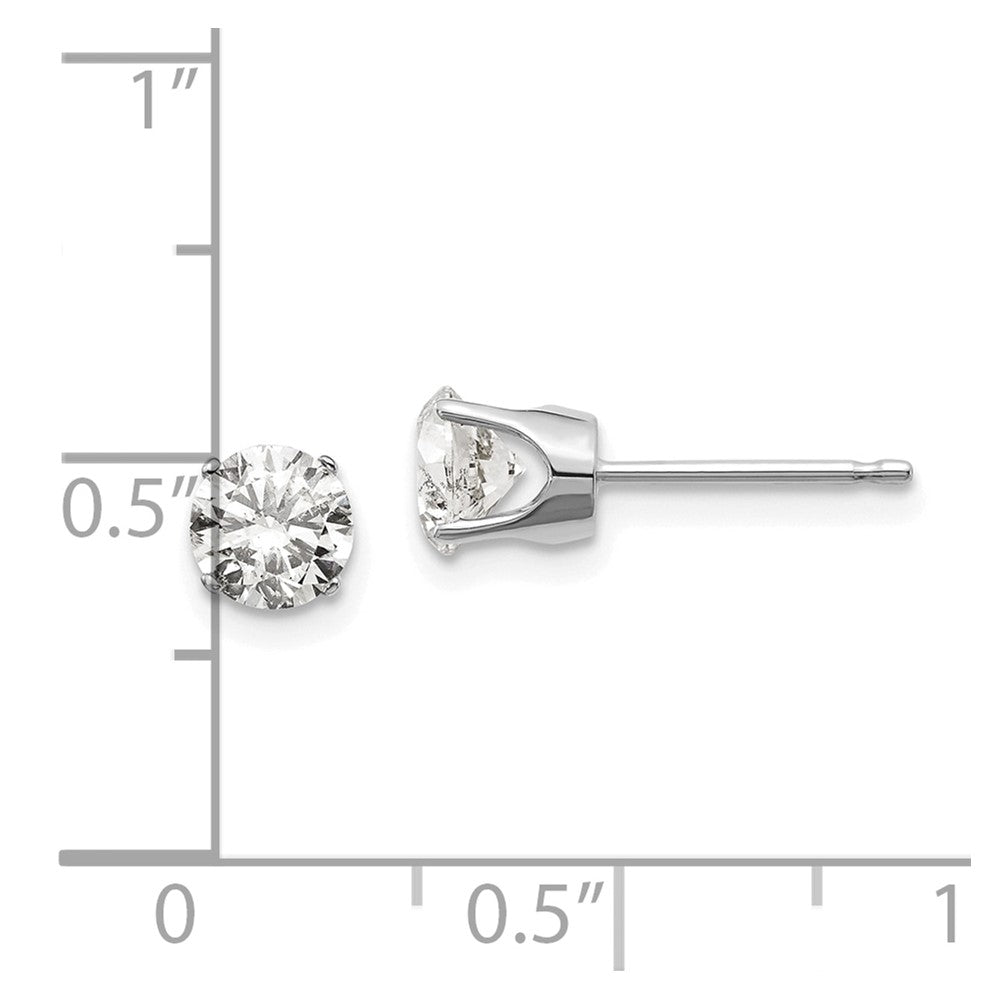 14K White Gold 14Kw 1.00Ct. I2 K L Diamond Stud Push On Post Earrings