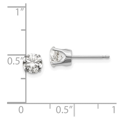 14K White Gold 14Kw 1.00Ct. I2 K L Diamond Stud Push On Post Earrings
