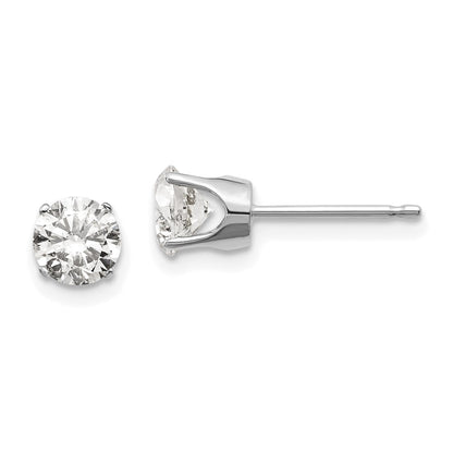 14K White Gold 14Kw 1.00Ct. I2 K L Diamond Stud Push On Post Earrings
