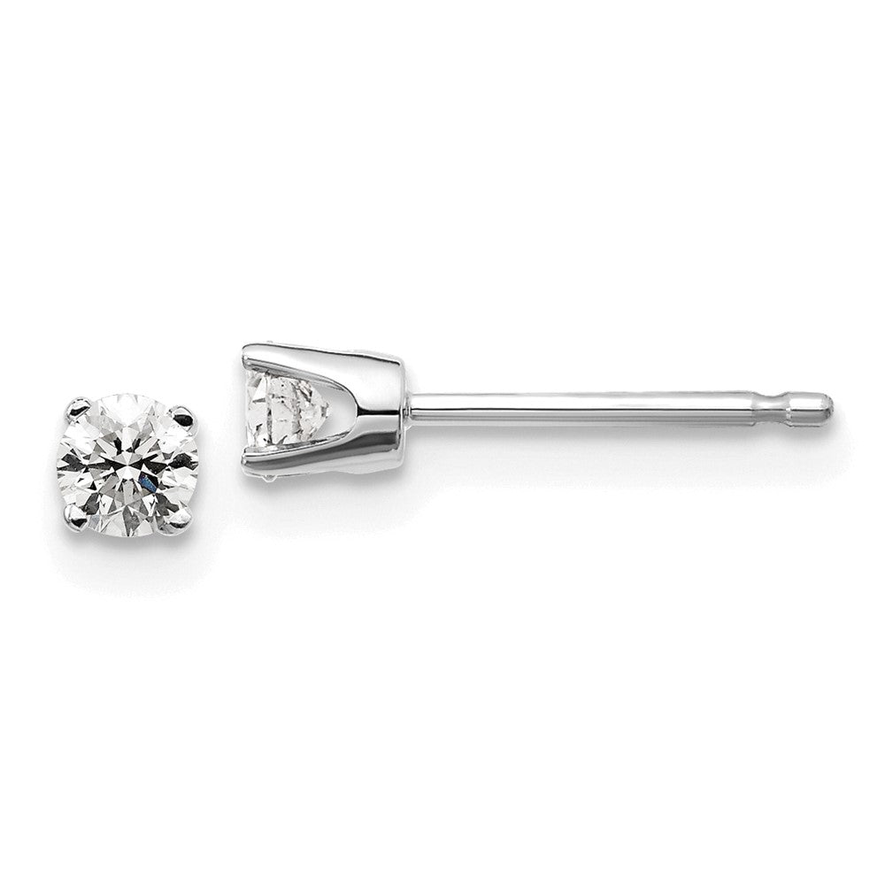14K White Gold 14Kw .20Ct I2 K L Diamond Stud Push On Post Earrings