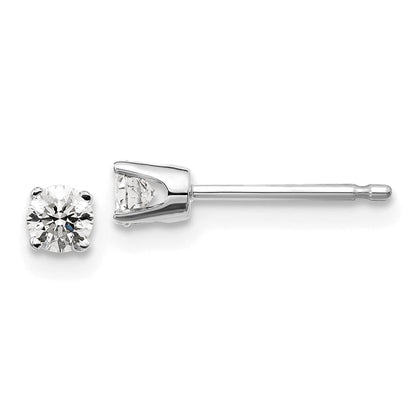 14K White Gold 14Kw .20Ct I2 K L Diamond Stud Push On Post Earrings