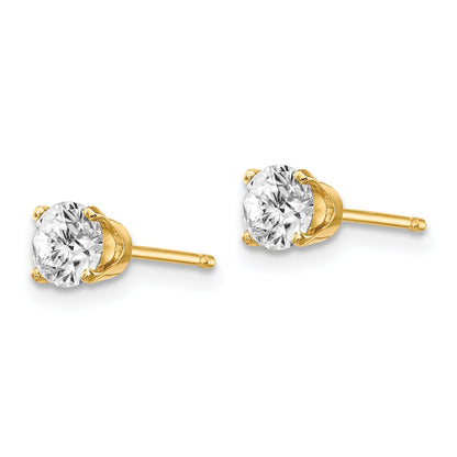 14K Yellow Gold 14Ky .70Ct. I2 K L Diamond Stud Push On Post Earrings