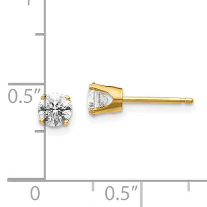 14K Yellow Gold 14Ky .70Ct. I2 K L Diamond Stud Push On Post Earrings
