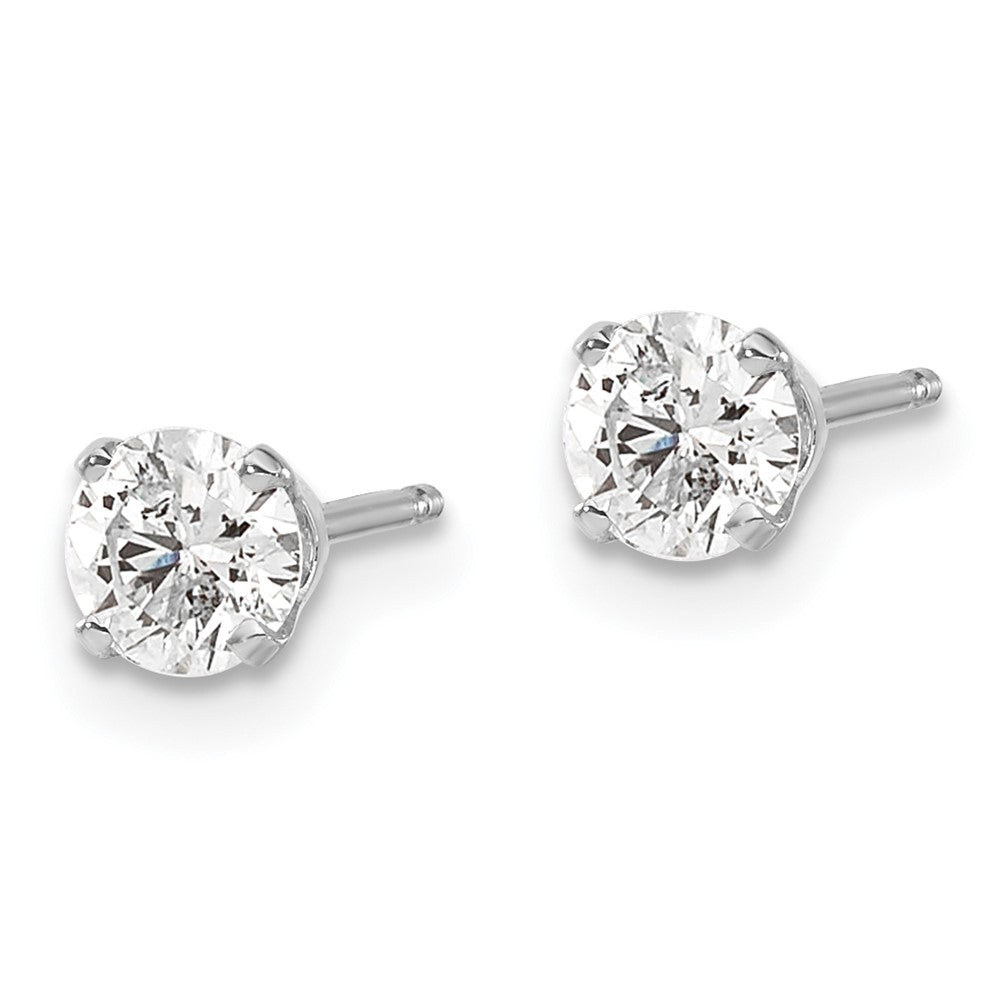 14K White Gold 14Kw .70Ct I2 K L Diamond Stud Push On Post Earrings