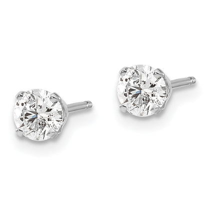 14K White Gold 14Kw .70Ct I2 K L Diamond Stud Push On Post Earrings