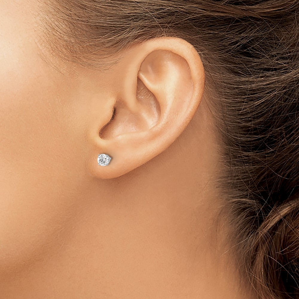 14K White Gold 14Kw .70Ct I2 K L Diamond Stud Push On Post Earrings