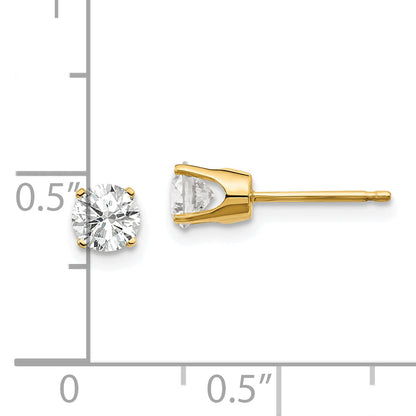 14K Yellow Gold 14Y .75Ct. I1 J K Diamond Stud Push On Post Earrings