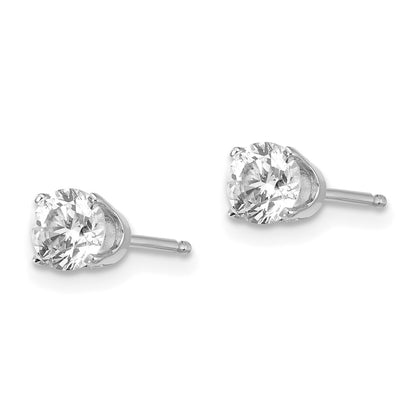 14K White Gold 14Kw .75Ct I1 J K Diamond Stud Push On Post Earrings