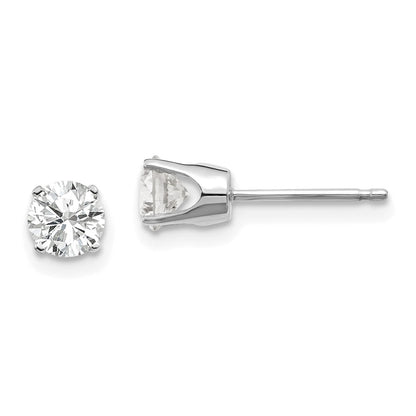 14K White Gold 14Kw .75Ct I1 J K Diamond Stud Push On Post Earrings