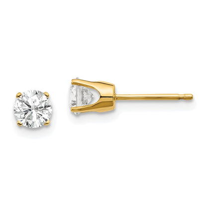 14K Yellow Gold 14Y .75Ct. I1 J K Diamond Stud Push On Post Earrings