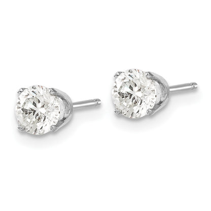 14K White Gold 14Kw .95Ct I2 K L Diamond Stud Push On Post Earrings