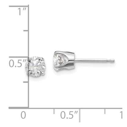 14K White Gold 14Kw .95Ct I2 K L Diamond Stud Push On Post Earrings