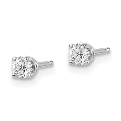 14K White Gold 14Kw .20Ct I1 J K Diamond Stud Push On Post Earrings
