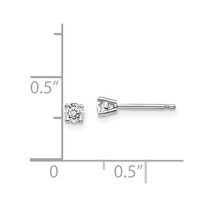 14K White Gold 14Kw .20Ct I1 J K Diamond Stud Push On Post Earrings