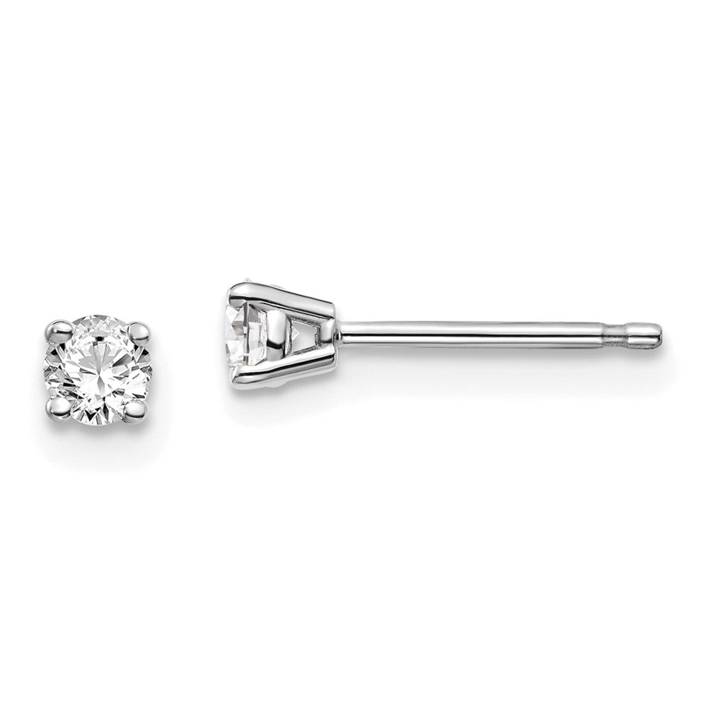 14K White Gold 14Kw .20Ct I1 J K Diamond Stud Push On Post Earrings