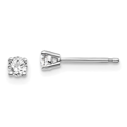 14K White Gold 14Kw .20Ct I1 J K Diamond Stud Push On Post Earrings