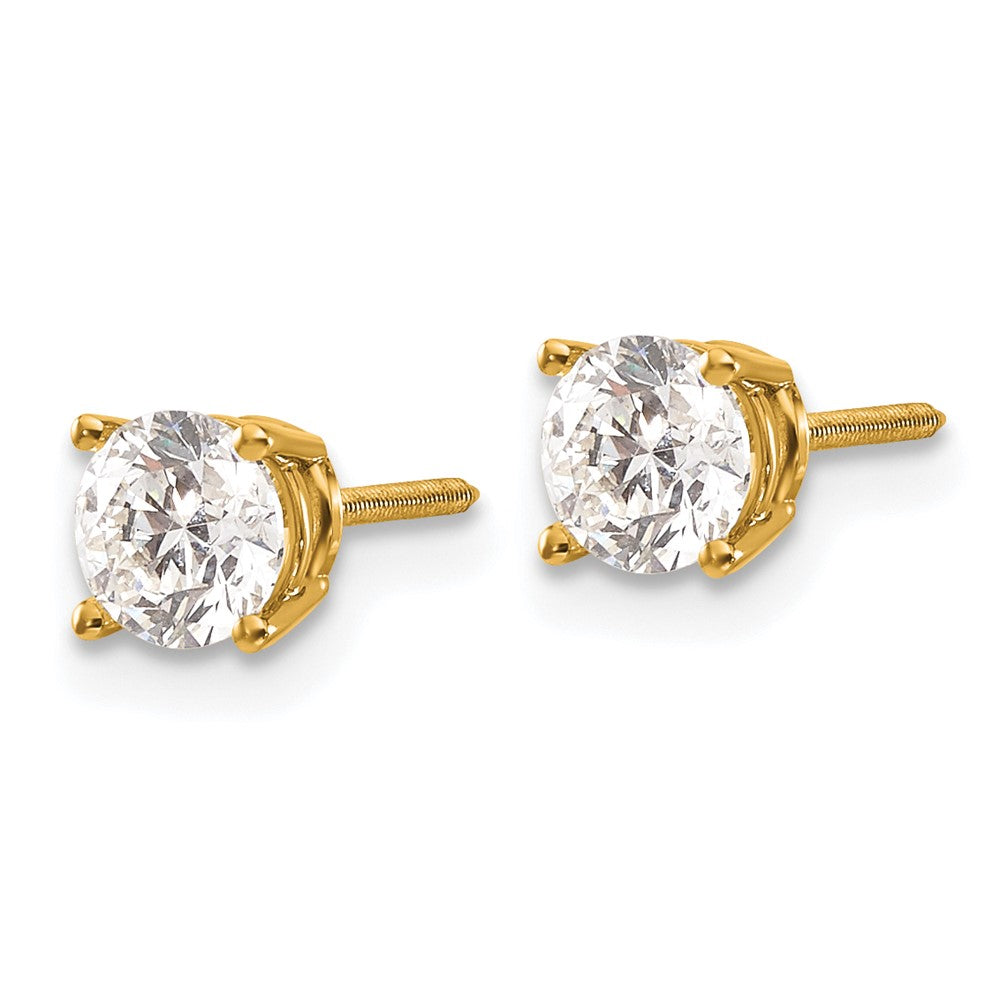 14K Yellow Gold 14Ky 1.00Ct. Vs2/Si1 G I Diamond Stud Thread On/Off Post Earrings