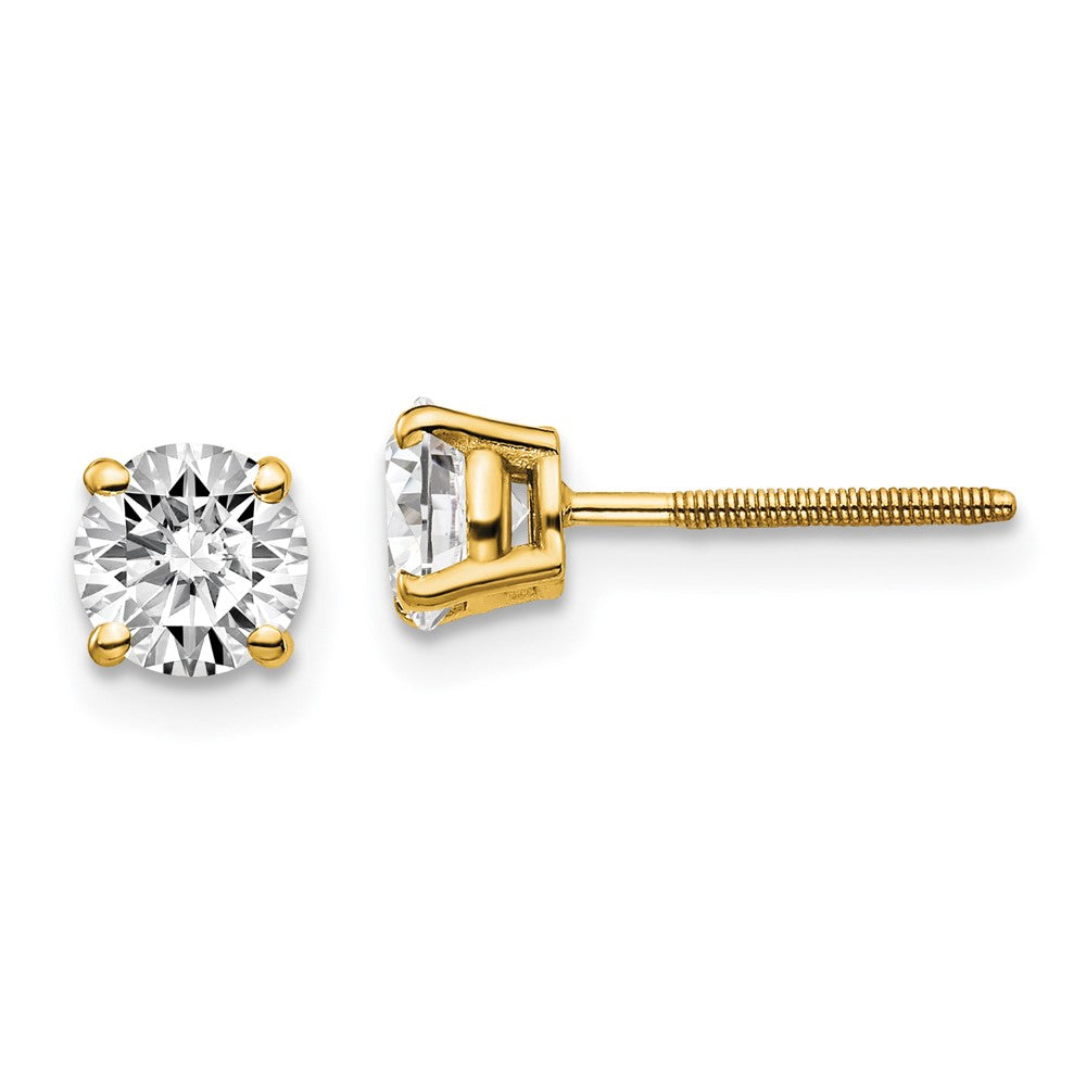 14K Yellow Gold 14Ky 1.00Ct. Vs2/Si1 G I Diamond Stud Thread On/Off Post Earrings